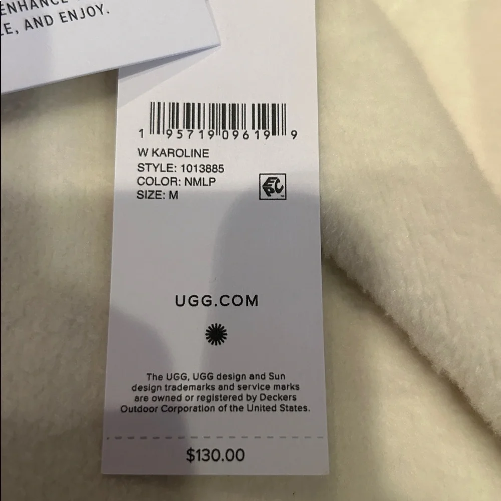 NWT UGG karoline fleece lined Cream and Tan Women's Robe size medium